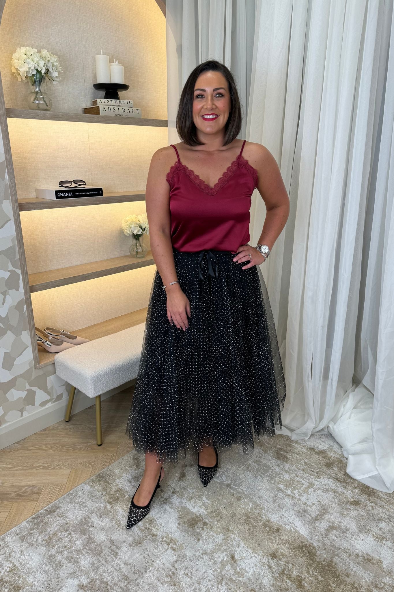 Carolyn Skirt in Claret