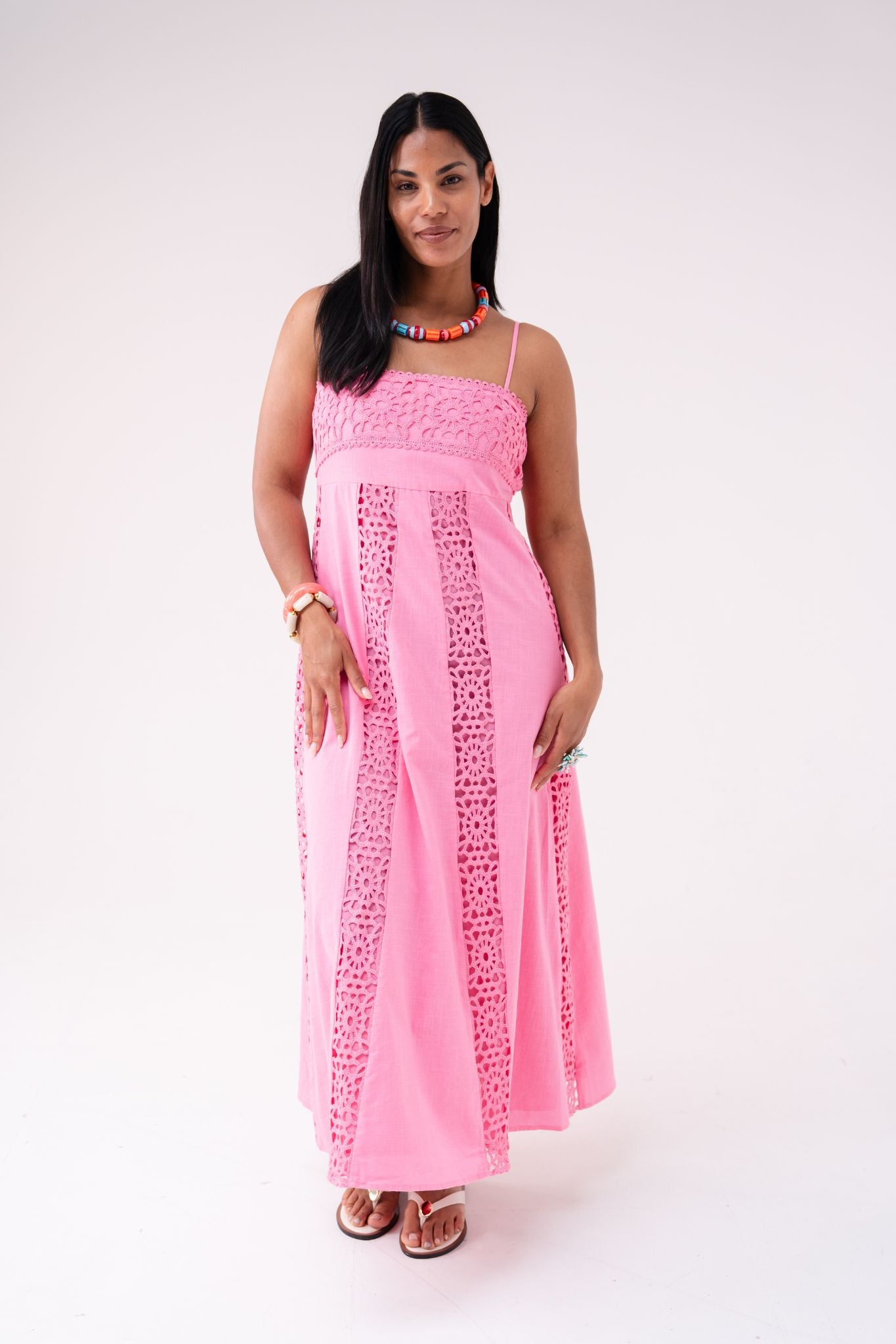 pink laura dress Love Laura Crochet Maxi Dress In Pink – The Walk in Wardrobe