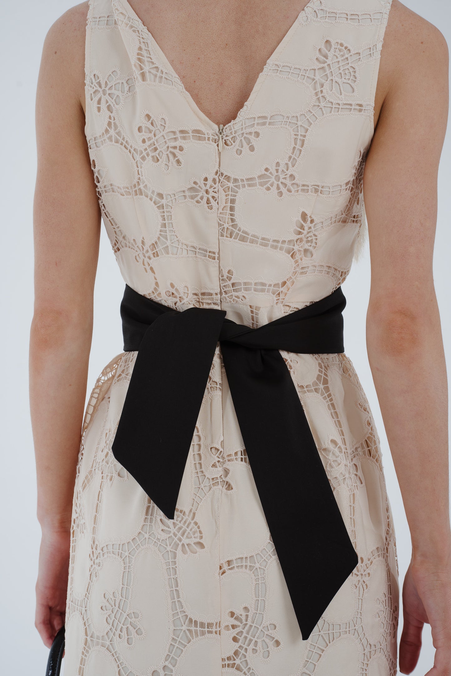 Kayla Embroidered Midi Dress in Neutral