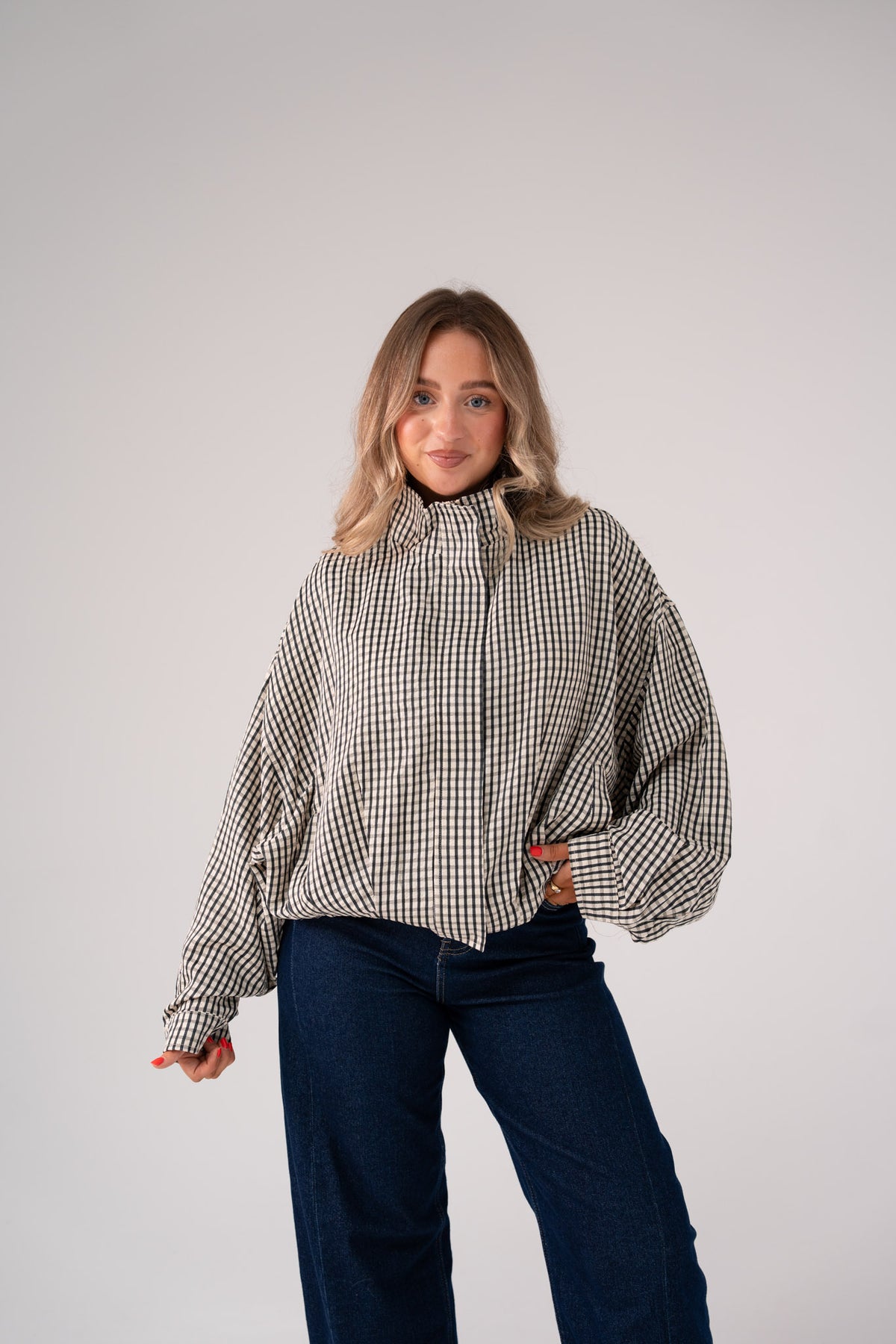 Iris Check Jacket In Monochrome