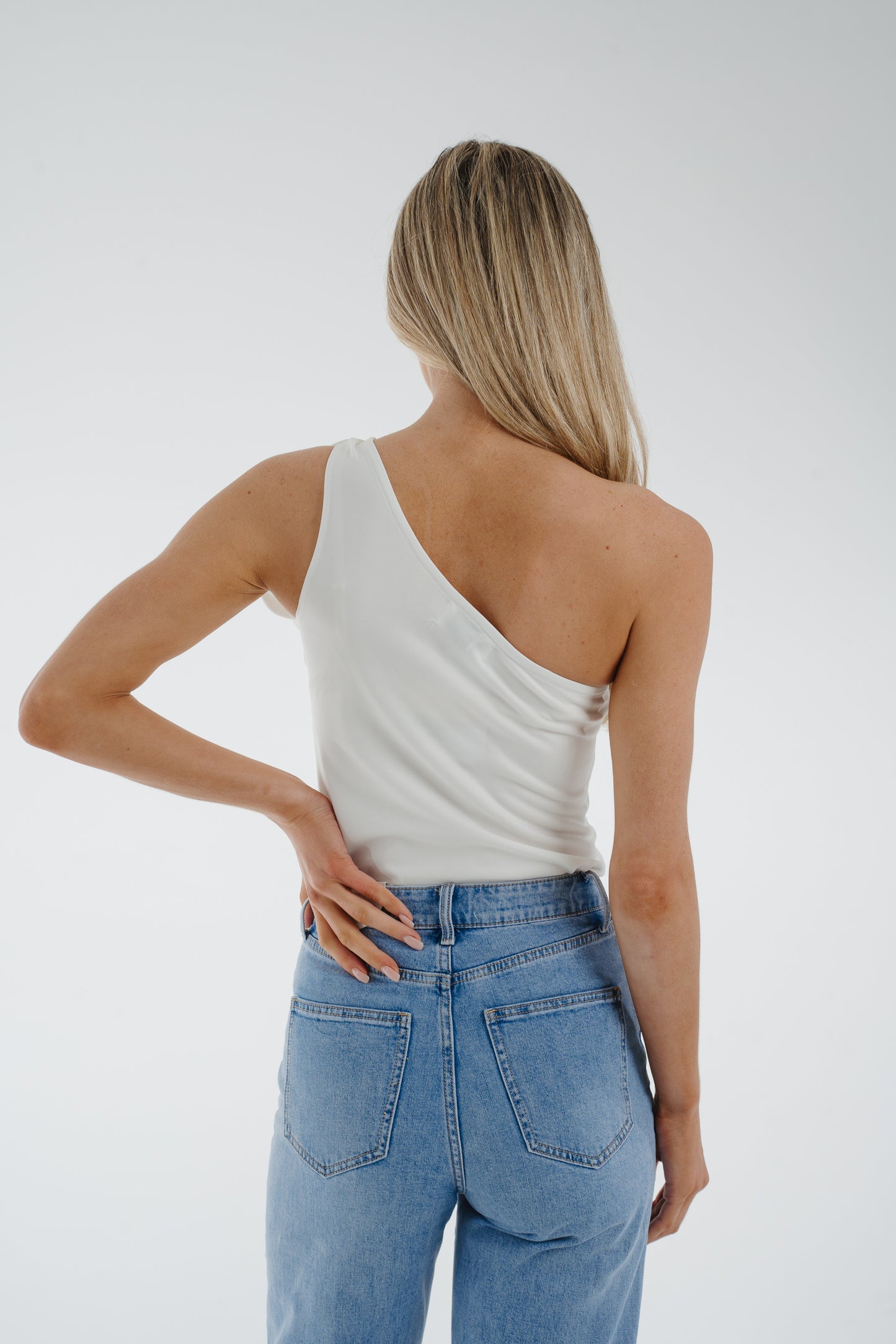 Holly Floral One Shoulder Bodysuit In White