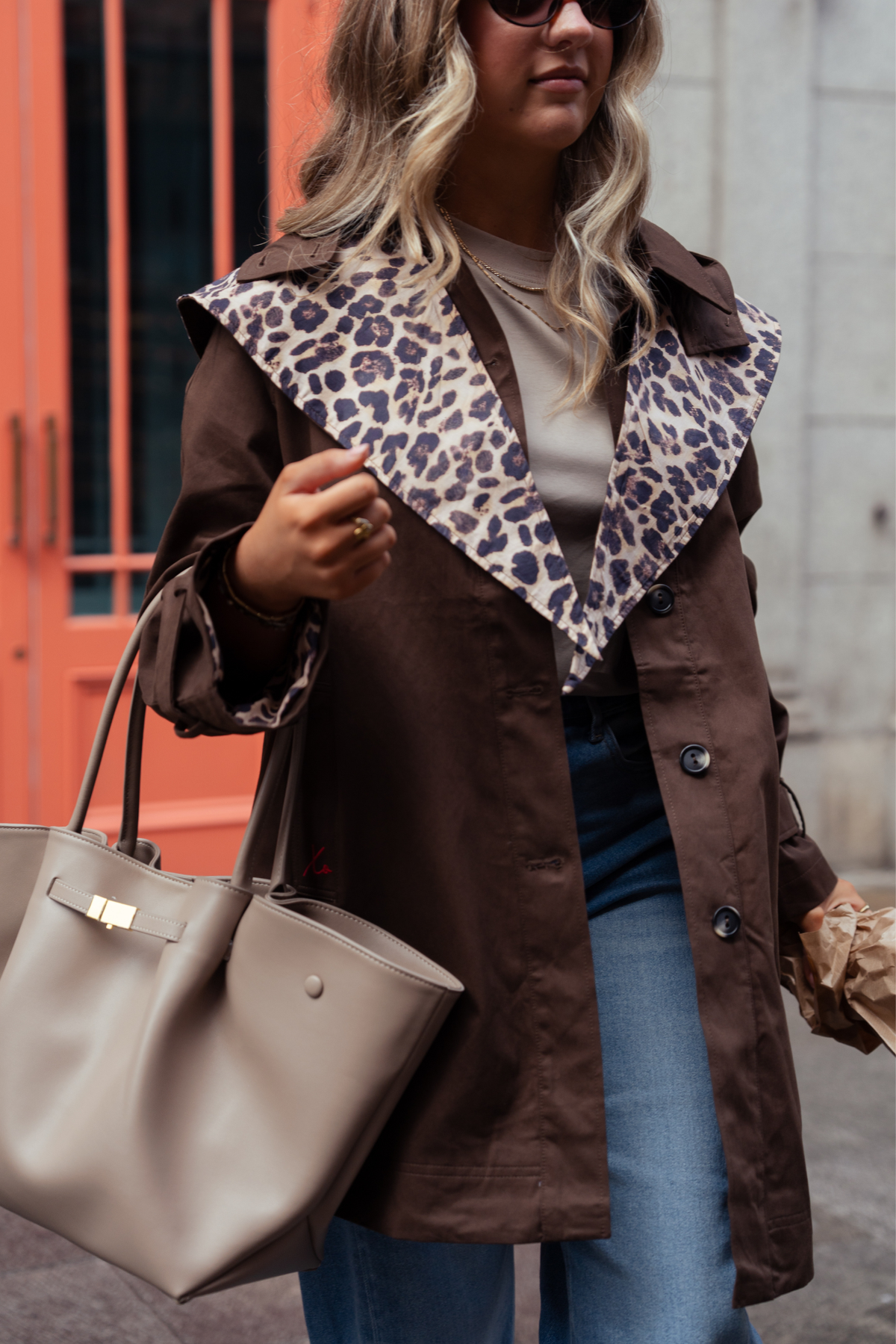 Love Laura Trench Coat With Scarf In Chocolate