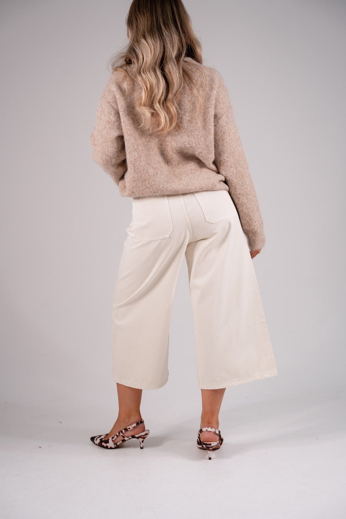 Kiera Culotte Jeans In Cream