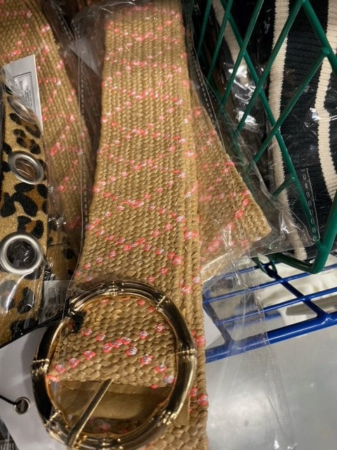 Mia Woven Belt In Tan