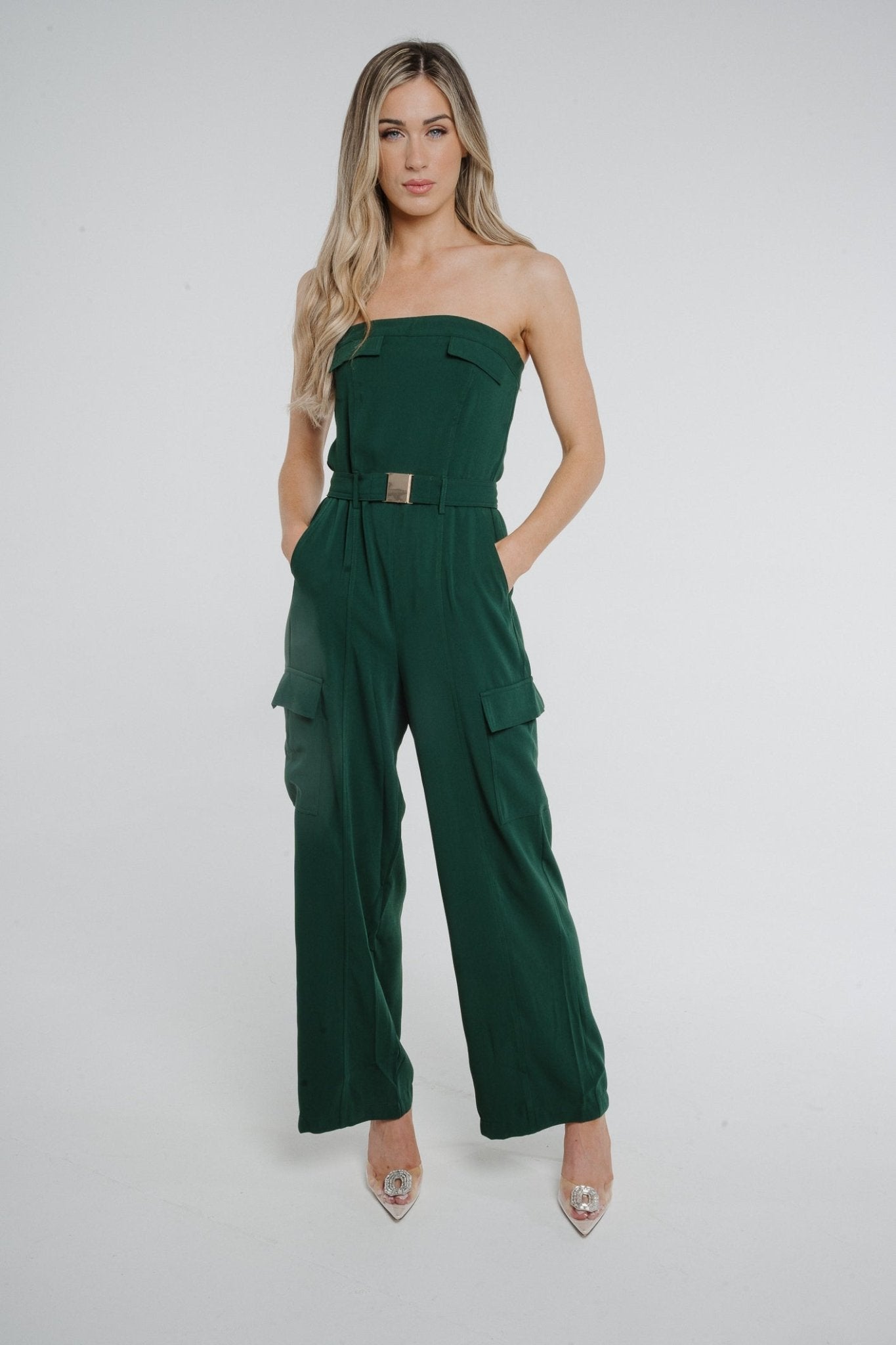 Green store bandeau jumpsuit