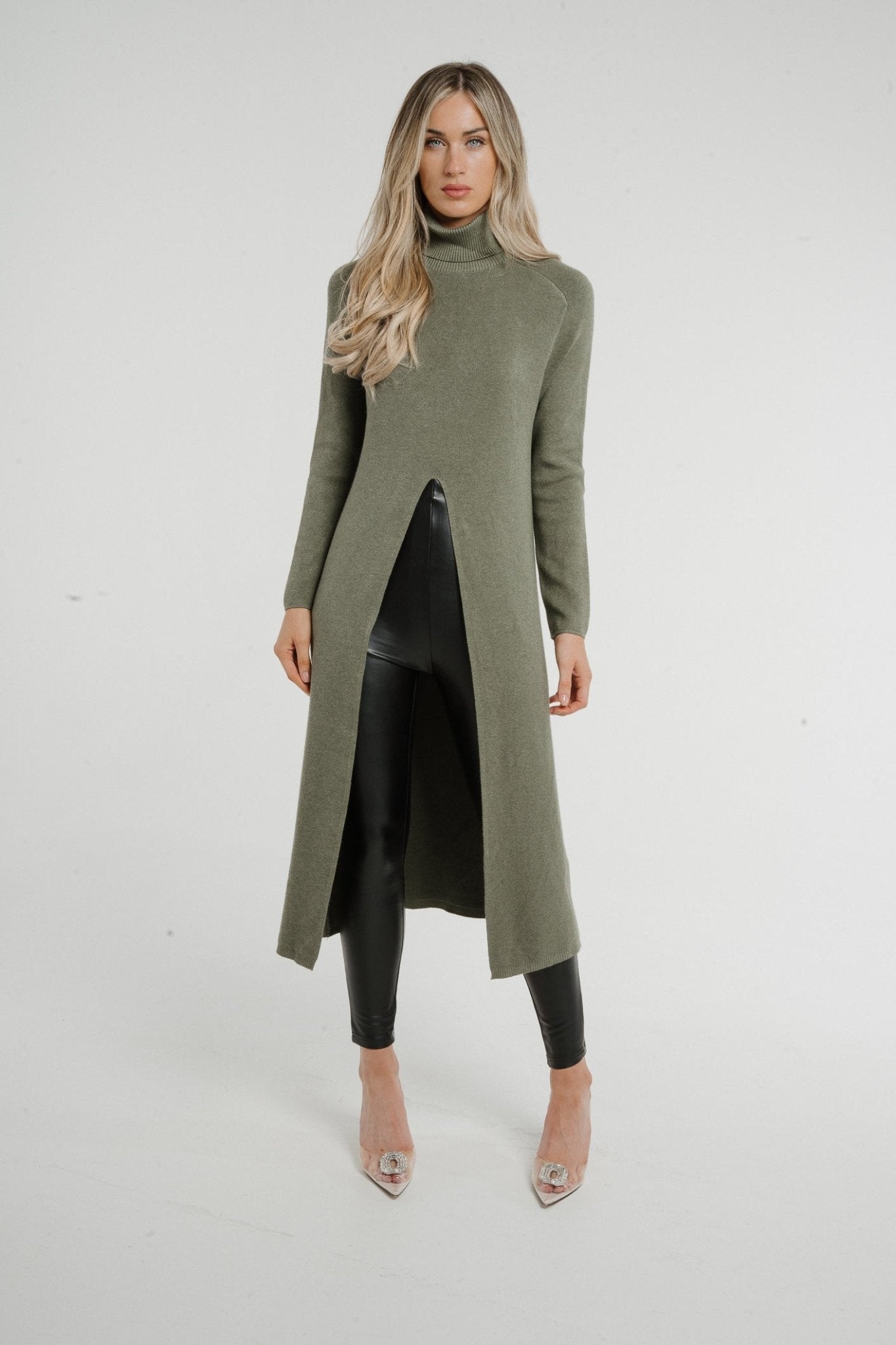 Longline split front discount jumper