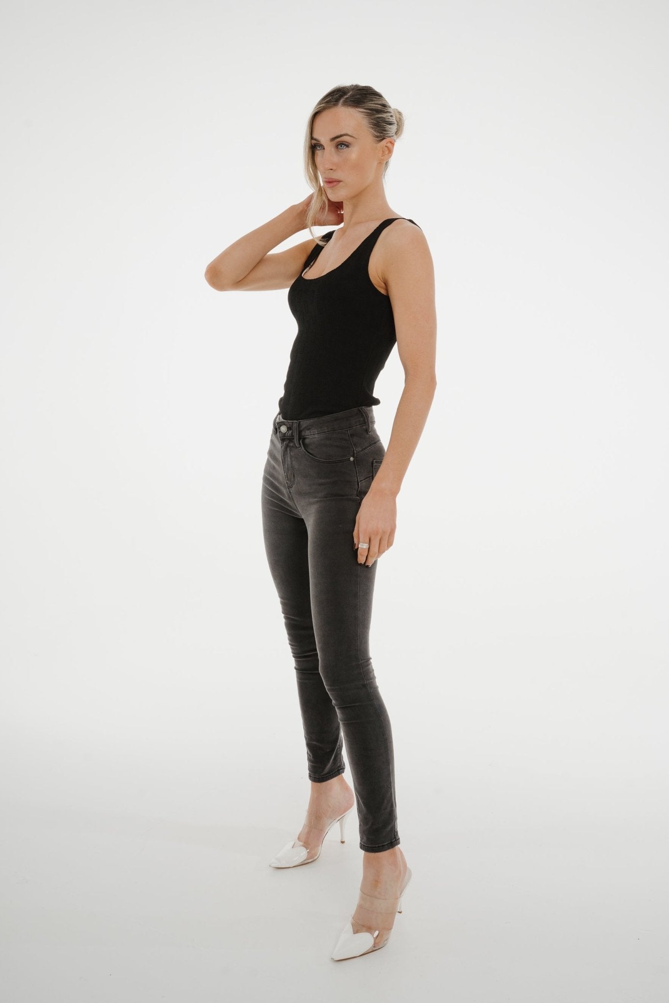 Kate Textured Bodysuit In Black - The Walk in Wardrobe
