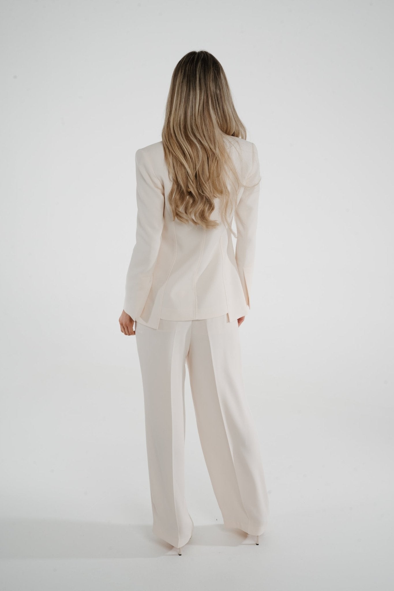 Kayla Fringe Belted Trousers In Cream - The Walk in Wardrobe