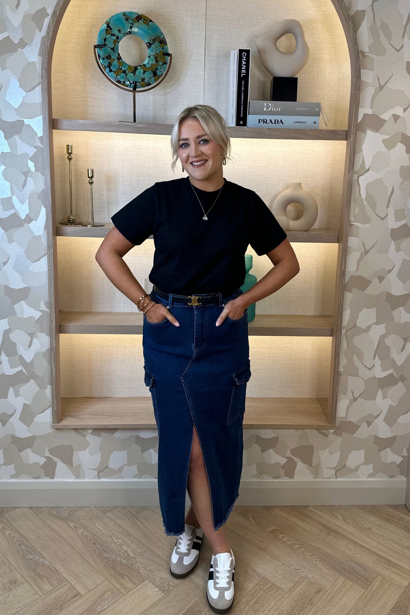 Nancy Cargo Skirt In Denim - The Walk in Wardrobe