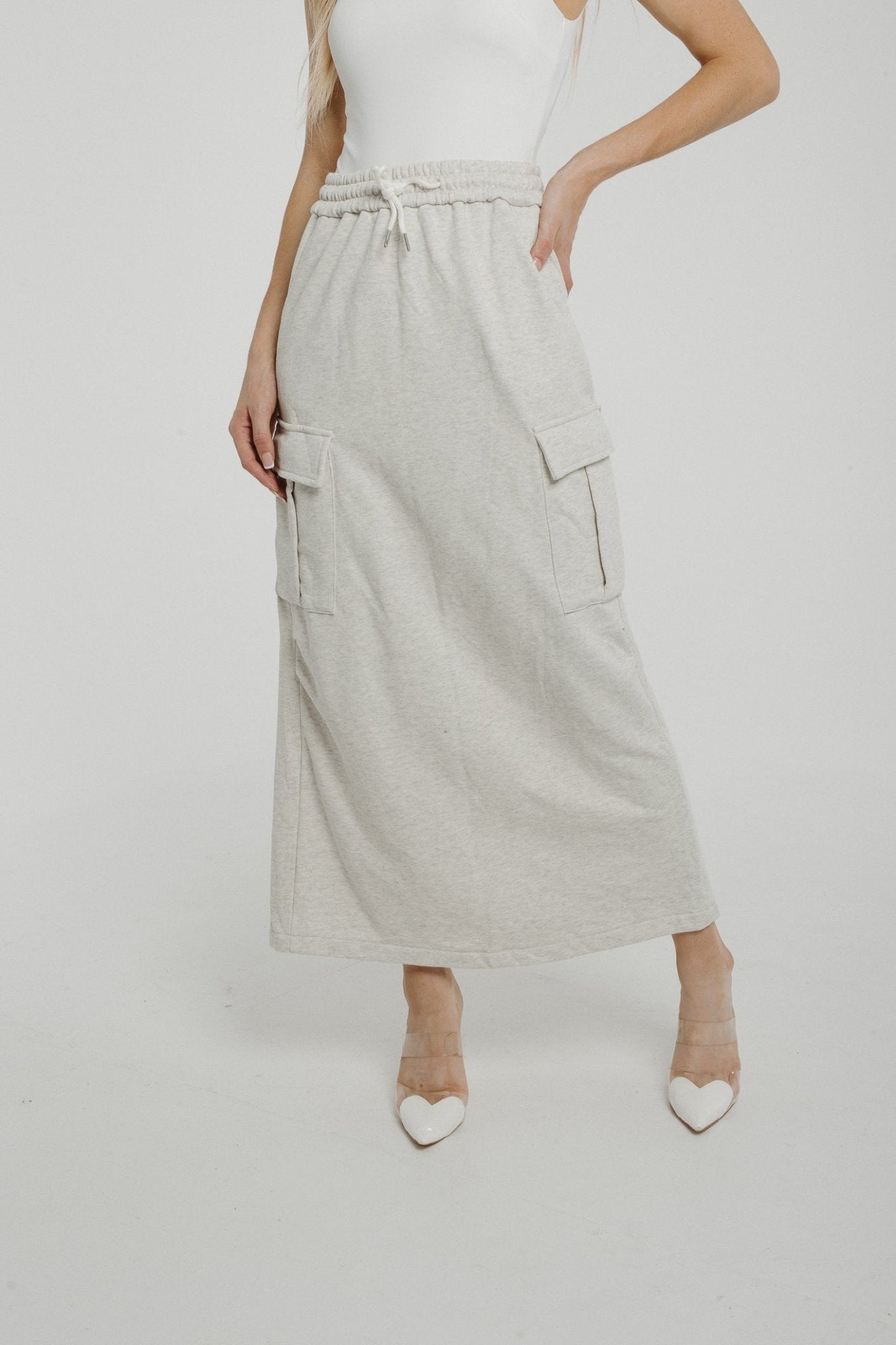 Summer Jersey Maxi Skirt In Grey - The Walk in Wardrobe