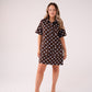 Kiera Spotted Denim T-Shirt Dress In Chocolate