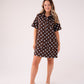 Kiera Spotted Denim T-Shirt Dress In Chocolate