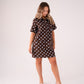 Kiera Spotted Denim T-Shirt Dress In Chocolate