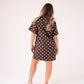 Kiera Spotted Denim T-Shirt Dress In Chocolate