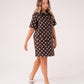 Kiera Spotted Denim T-Shirt Dress In Chocolate