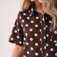 Kiera Spotted Denim T-Shirt Dress In Chocolate