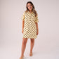 Kiera Spotted Denim T-Shirt Dress In Yellow