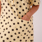 Kiera Spotted Denim T-Shirt Dress In Yellow