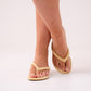 Izzy Toe Post Heeled Mule In Yellow