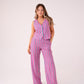 Elsa Stripe Waistcoat In Pink Mix