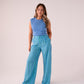 Elsa Stripe Trousers In Blue Mix