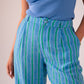 Elsa Stripe Trousers In Blue Mix