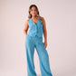 Elsa Stripe Trousers In Blue Mix