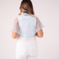 Cathy Lace Effect Scarf In Blue