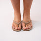 Izzy Toe Post Heeled Mule In Camel