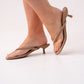 Izzy Toe Post Heeled Mule In Camel