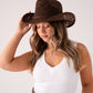 Cathy Woven Hat In Chocolate
