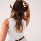 Cathy Woven Hat In Chocolate
