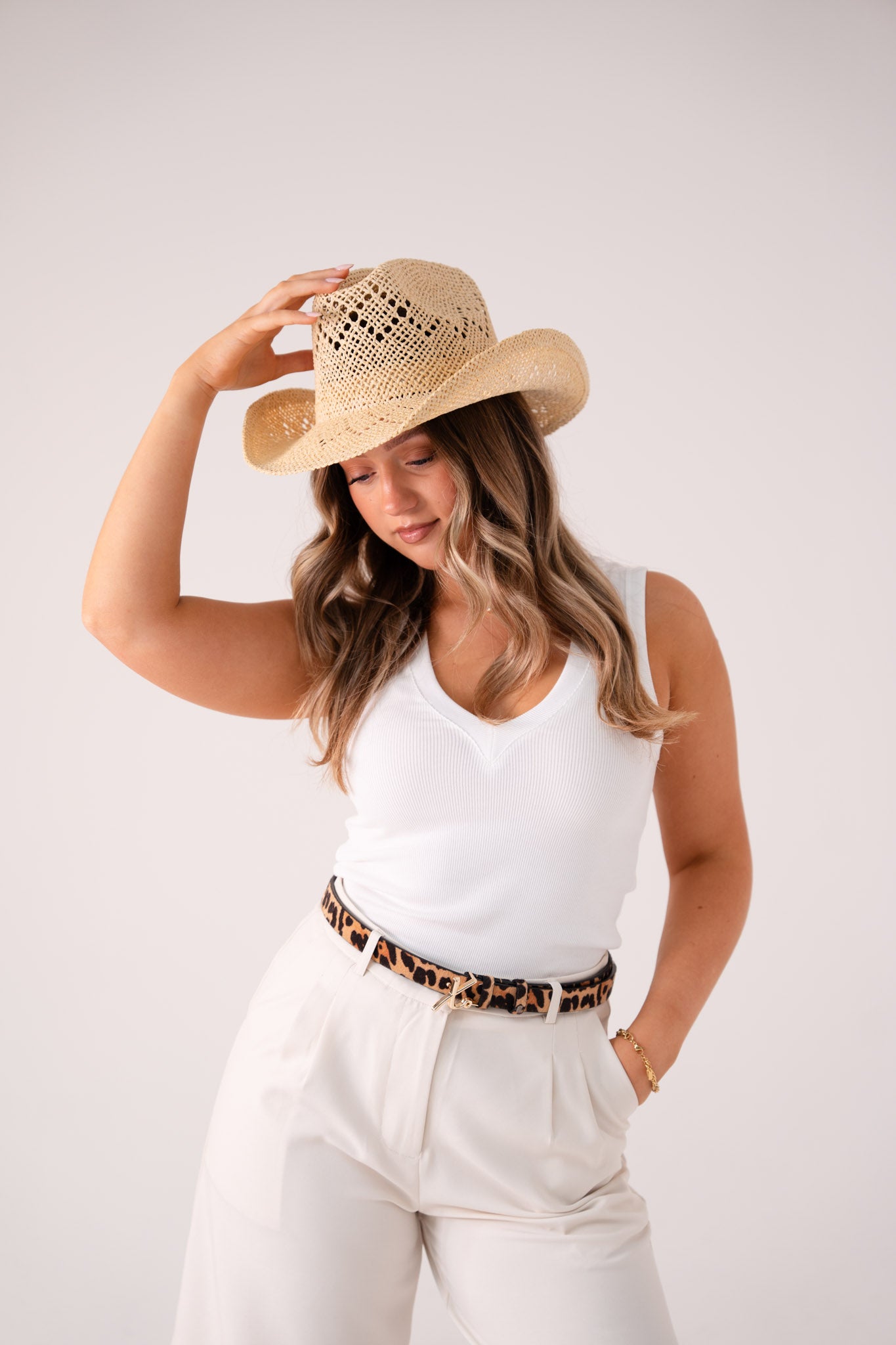 Cathy Woven Hat In Neutral