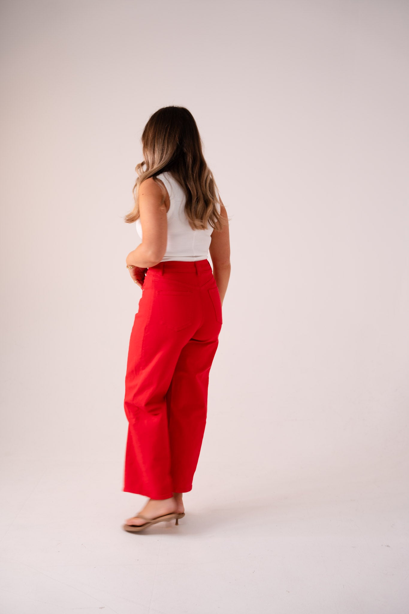 Love Laura Carrot Barrell Jeans In Red