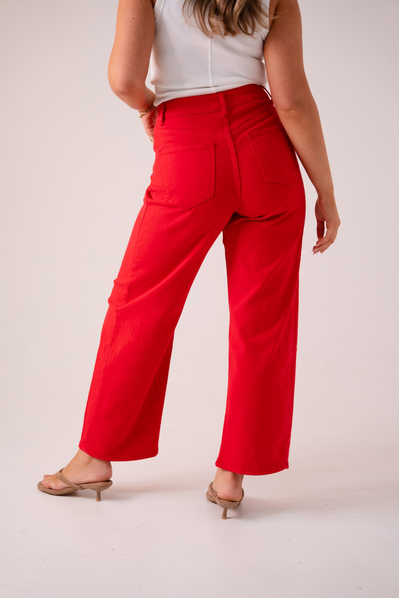Love Laura Carrot Barrell Jeans In Red