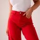 Love Laura Carrot Barrell Jeans In Red