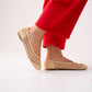 Izzy Woven Ballet Pumps In Beige