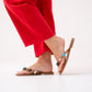 Cathy Beaded Flip Flop In Camel Multi