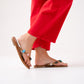 Cathy Beaded Flip Flop In Camel Multi
