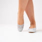 Izzy Woven Ballet Pumps In Silver