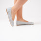 Izzy Woven Ballet Pumps In Silver