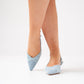 Izzy Woven Contrast Toe Slingback In Blue