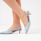 Izzy Woven Contrast Toe Slingback In Blue