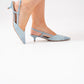 Izzy Woven Contrast Toe Slingback In Blue