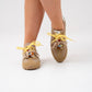 Faith Double Laced Trainers In Beige Mix