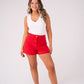 Love Laura Denim Shorts In Red