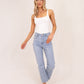 Cindy Straight Leg Jeans In Light Wash
