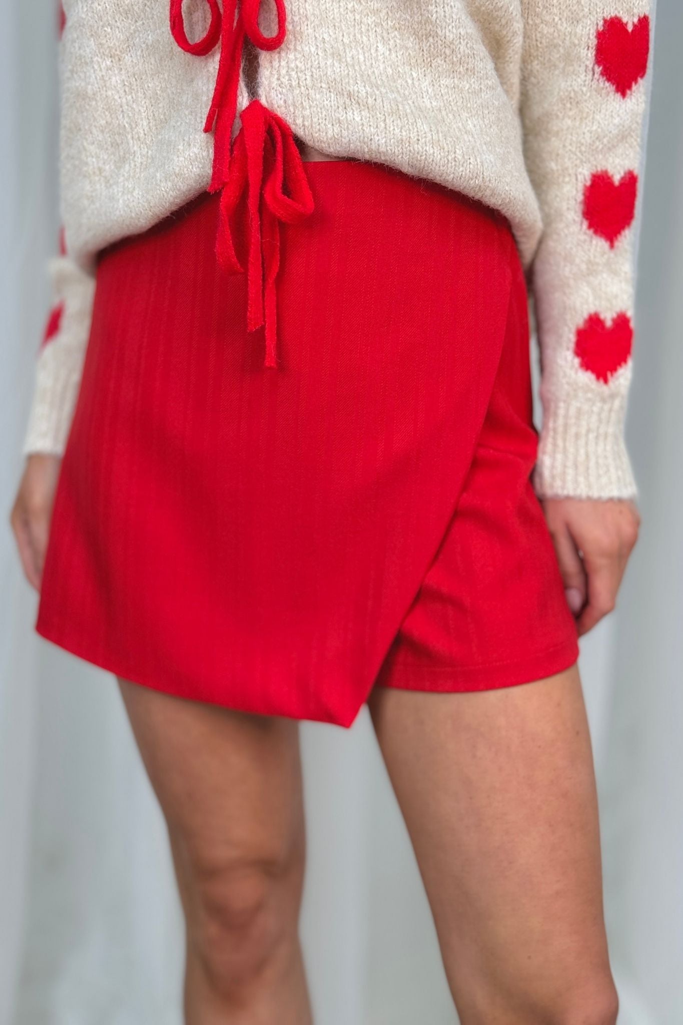 Maria Wrap Skort In Red