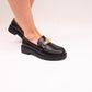 Winnie Buckle Loafers In Black