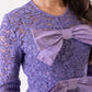 Marissa Bow Front Lace Dress In Lilac